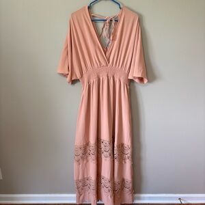 Baltic Born Vera Maxi Dress Tiered Salmon XXXL